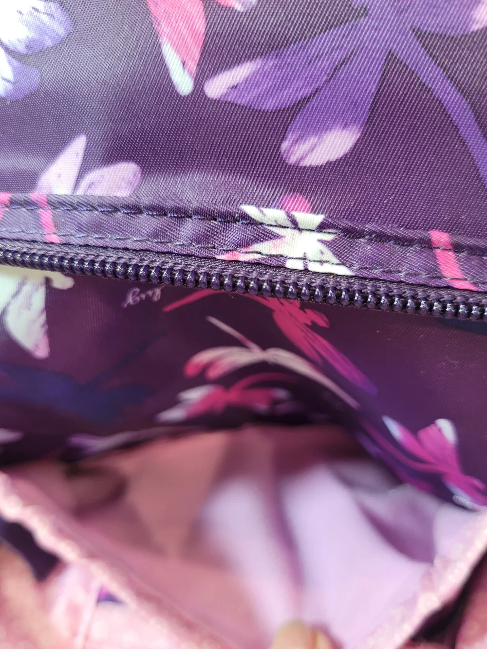 EUC lug Canter Convertible Tote Bag Women's Purple Dragonfly Crossbody Backpack